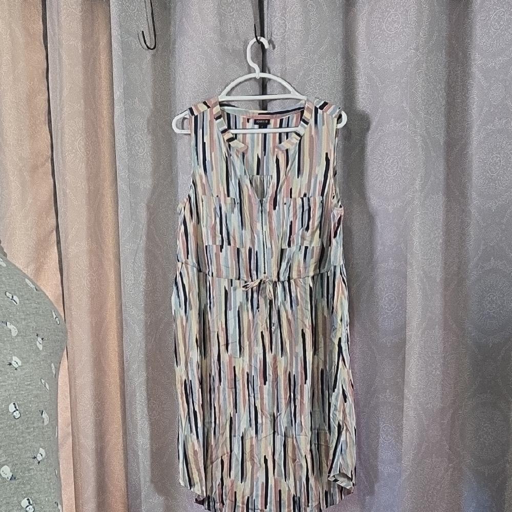 Chic Multicolor Striped Sleeveless Dress